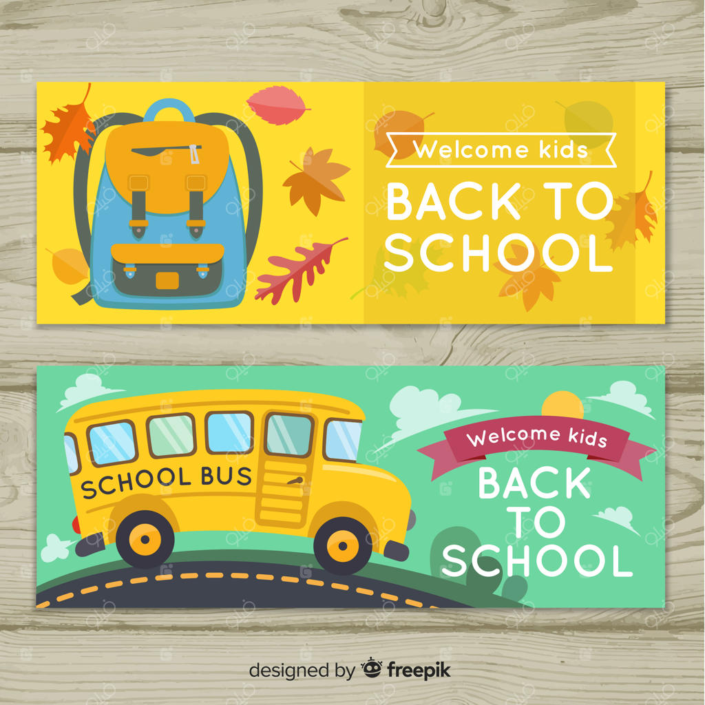 بنرهای ساده بازگشت به مدرسه