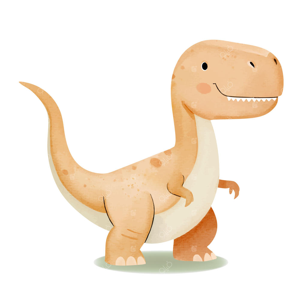 بچه تی‌رکس بامزه: شخصیت دایناسوری آبرنگی در سبک ماقبل تاریخ برای کودکان