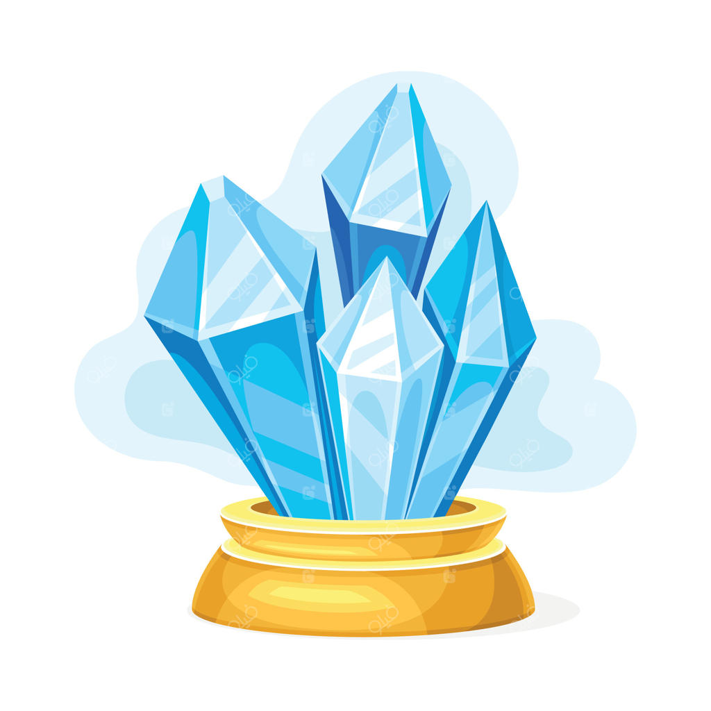 تصویرسازی کریستال آبی به عنوان شیء جادویی و ابزار جادوگری