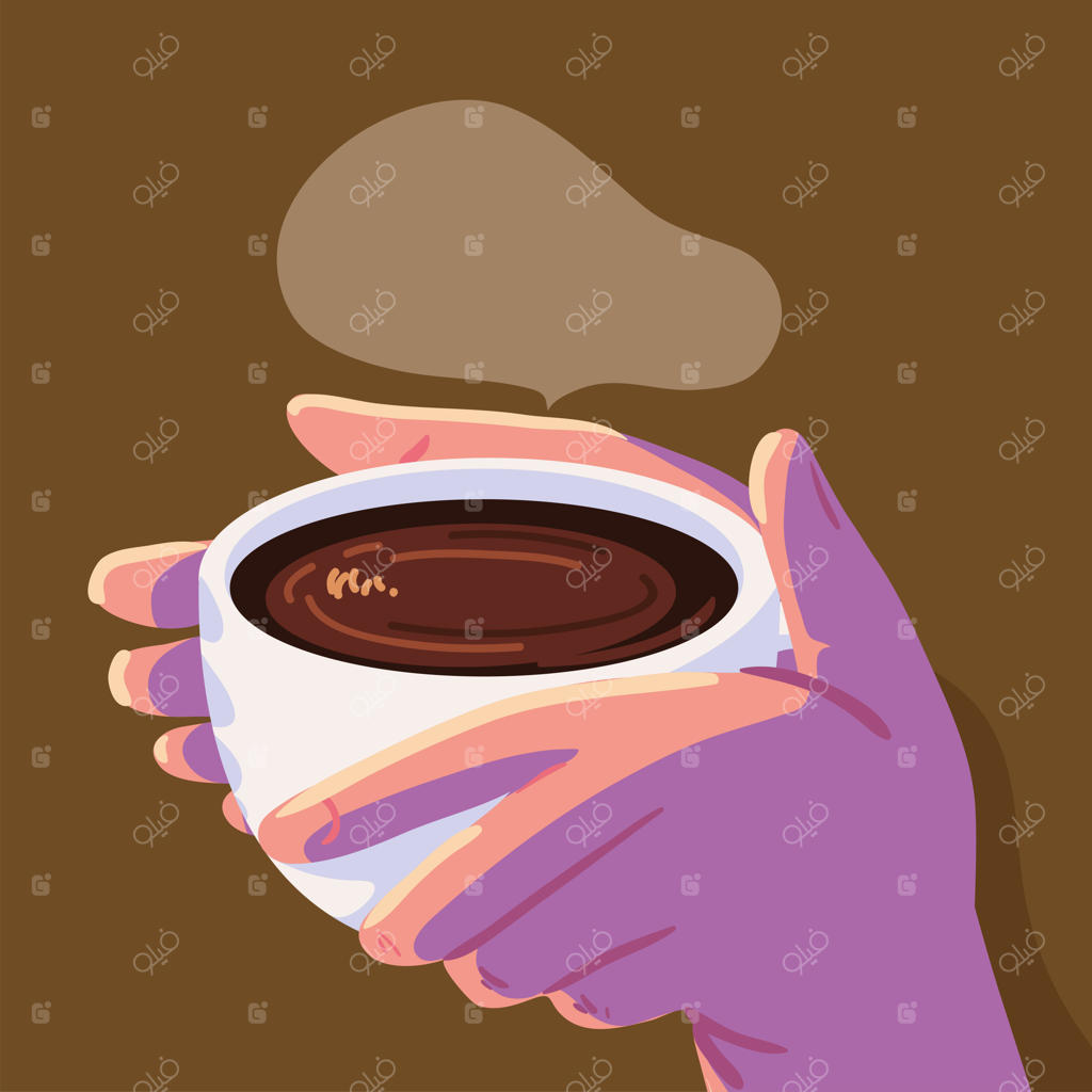 فنجان قهوه داغ در دست