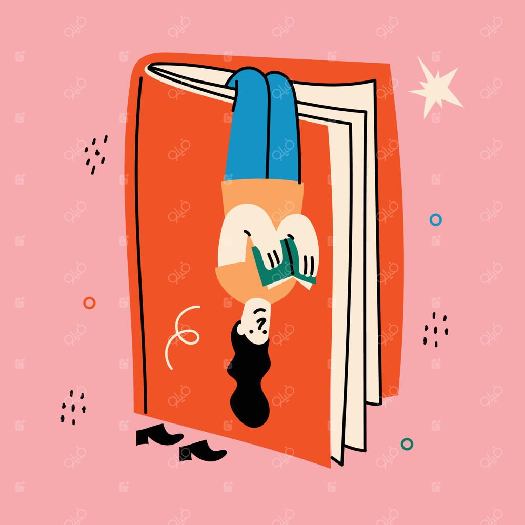 روز جهانی کتاب: گرافیک و رویدادهای هفته کتاب – تصویرسازی مدرن و تخت از انسان‌های کتاب‌خوان