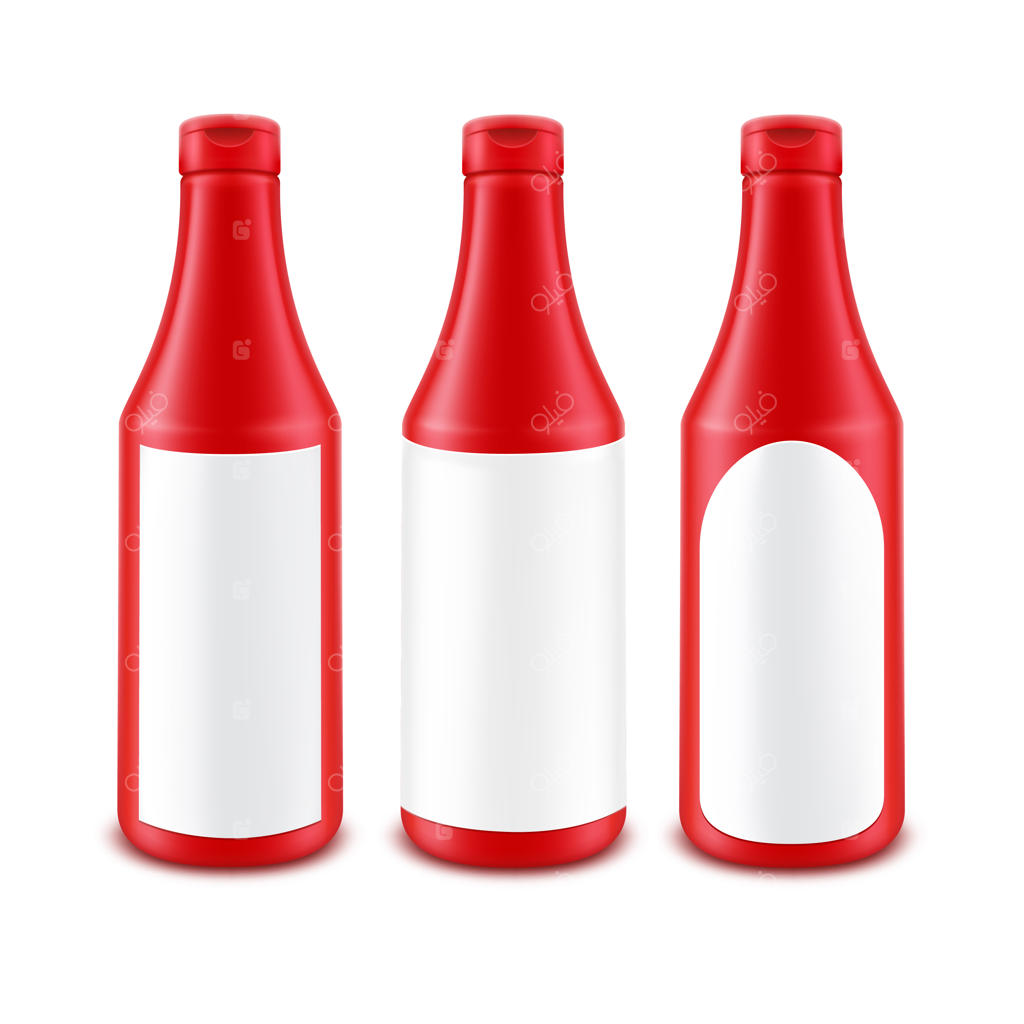 طراحی بطری خالی سس کچاپ گوجه‌فرنگی