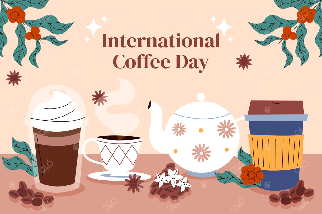 زمینه ساده برای جشن روز جهانی قهوه