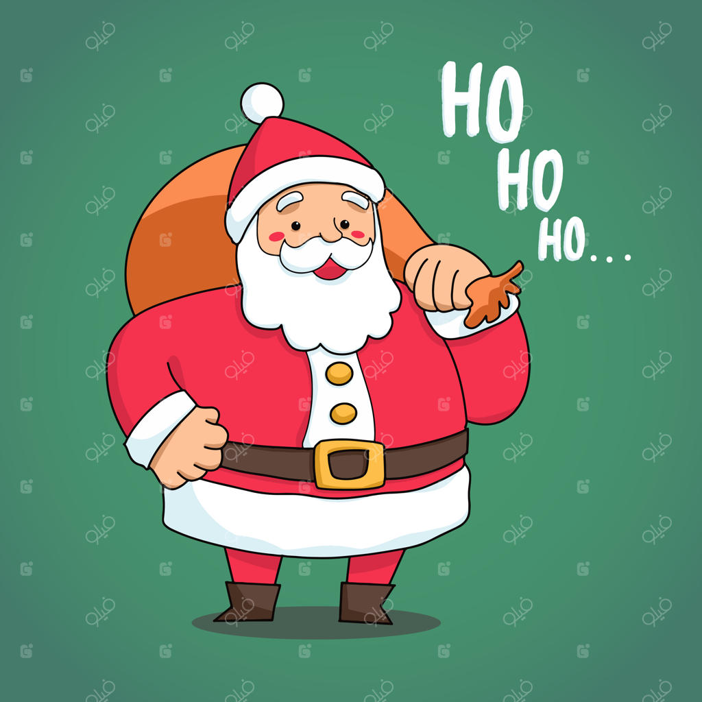 بسته هنری دیجیتال و حرفه‌ای از طراحی کاراکتر بابانوئل برای فصل تعطیلات