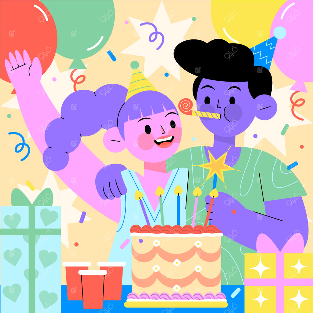 تصویرسازی جشن تولد ساده