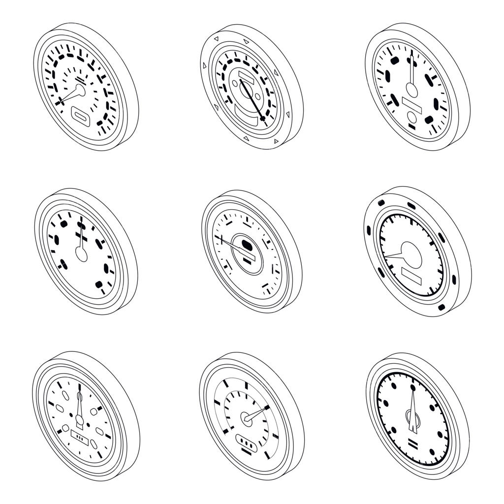مجموعه آیکون‌های سرعت‌سنج – طرح خطی وکتور