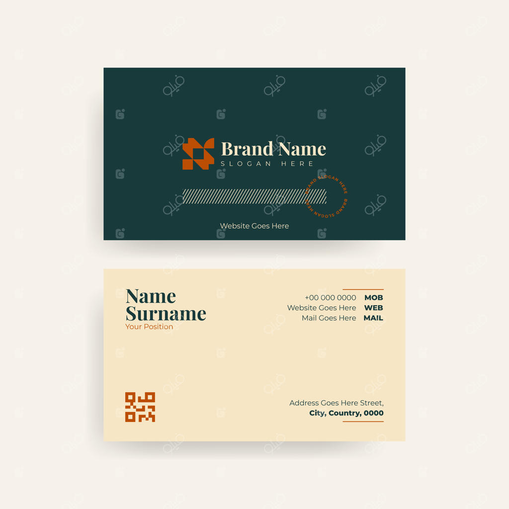 قالب طراحی کارت ویزیت شیک و لوکس با تم طلایی