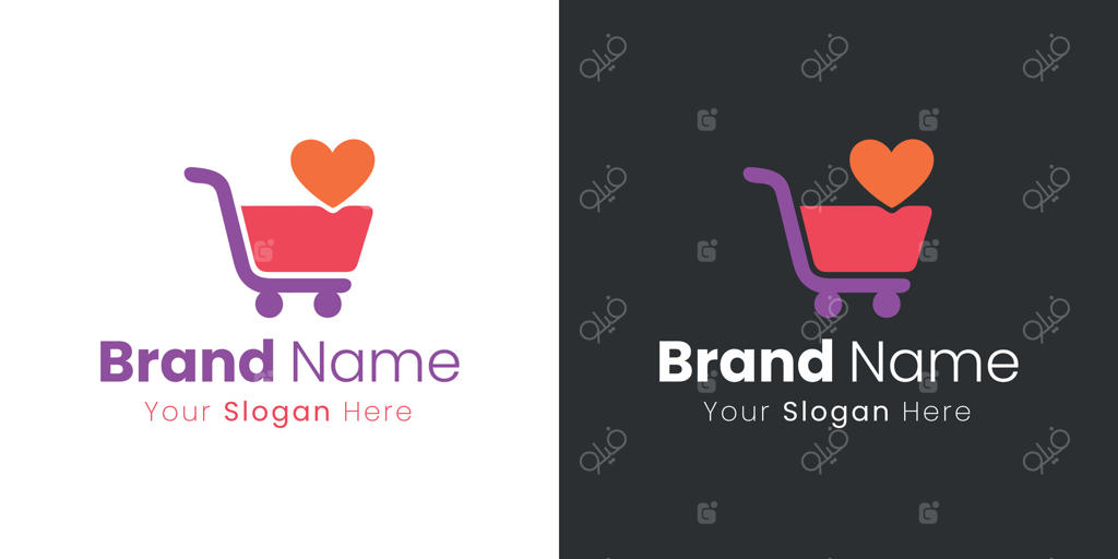 طراحی لوگوی سبد خرید قلب برای ایجاد هویت برند