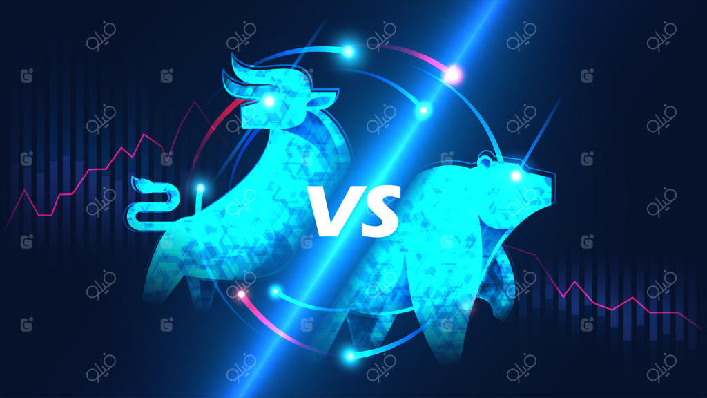 هنر مفهومی بازار سهام صعودی و نزولی