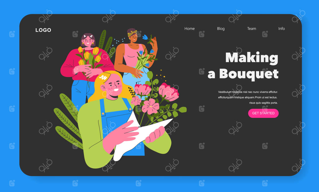 دختر باغبان: طرحی ساده و مسطح