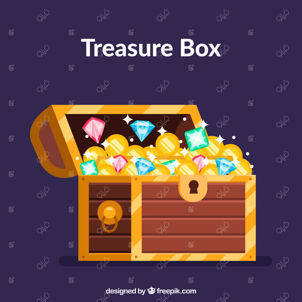 صندوق گنج باستانی با طراحی ساده