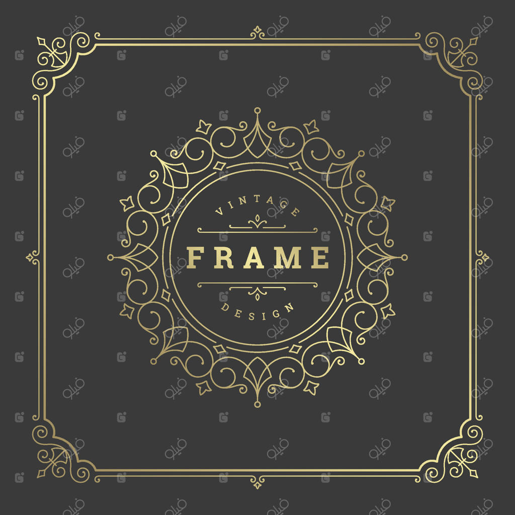 طرح قالب قاب با نقوش و خطوط قدیمی و کلاسیک.