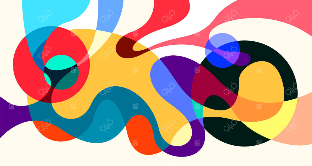 پس‌زمینه وکتور انتزاعی و رنگارنگ با طرح مایع، سیال و سایکدلیک