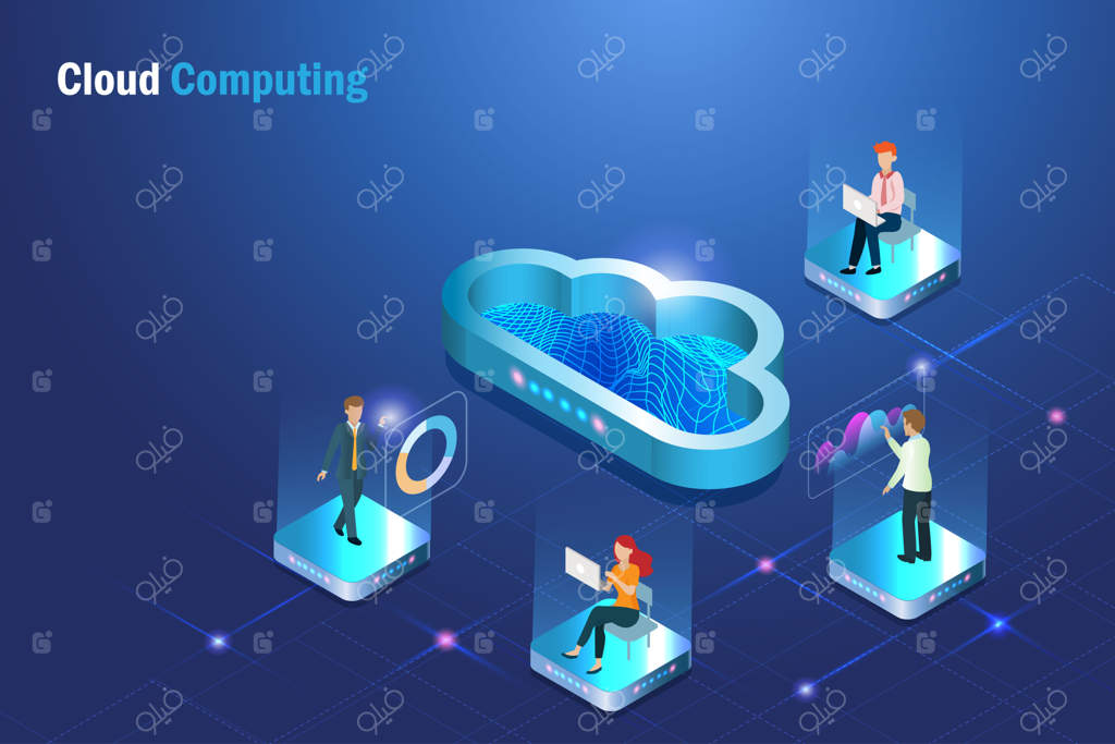 رایانش ابری و دورکاری در دفتر مجازی: تیم کاری آنلاین با دیتای ابری کار می‌کند