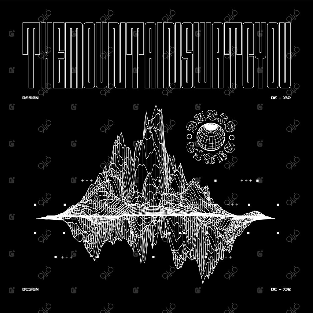 پوستر تکنو با طرح تفنگ و دوربین برای چاپ نویزی لباس‌های خیابانی روی تی‌شرت‌ها