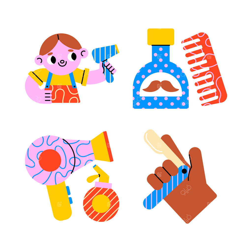 مجموعه برچسب‌های آرایشگاه هارمونی