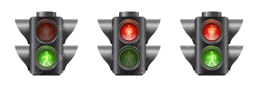 مجموعه چراغ‌های راهنمایی واقعی برای عابران پیاده