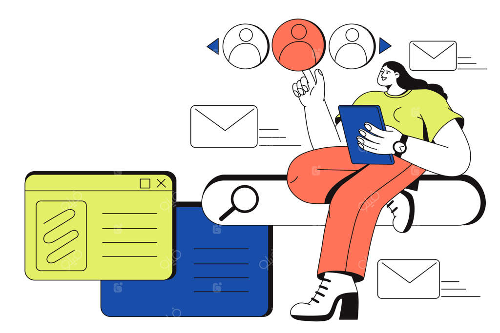 تصویرسازی بازاریابی دیجیتال و تعامل کاربران