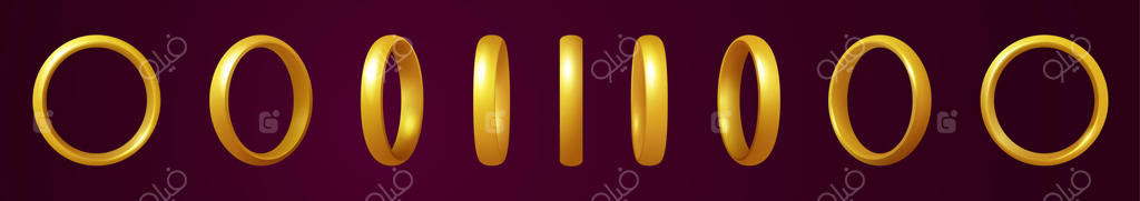 برگه انیمیشن کارتون حلقه طلایی عروسی