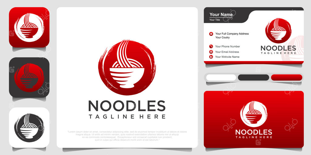 تصویر لوگوی وکتوری نودل. سبکی مدرن و لوکس از نودل.