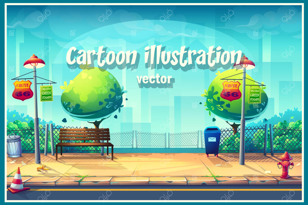 تصویرسازی کارتونی برای طراحی وبسایت‌ها و موبایل، چاپ.