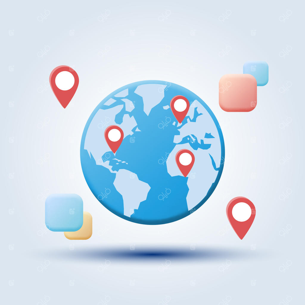 مفهوم کارتونی وکتوری ارتباطات جهانی