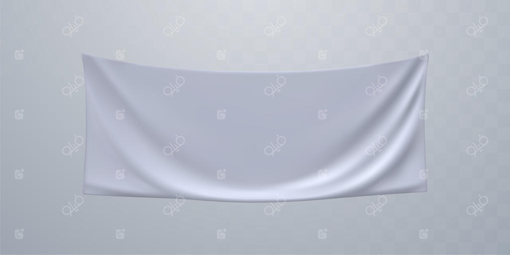 موکاپ بنر تبلیغاتی پارچه‌ای سفید