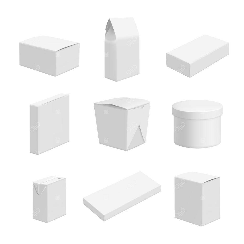 بسته‌های خالی: طراحی وکتور انواع بسته‌بندی‌های مواد غذایی