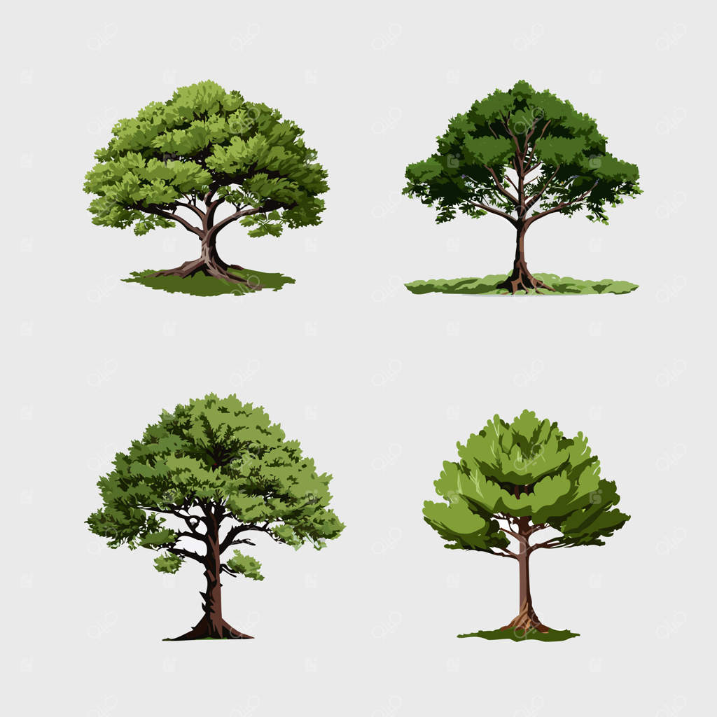 تصویرسازی وکتور از درختان