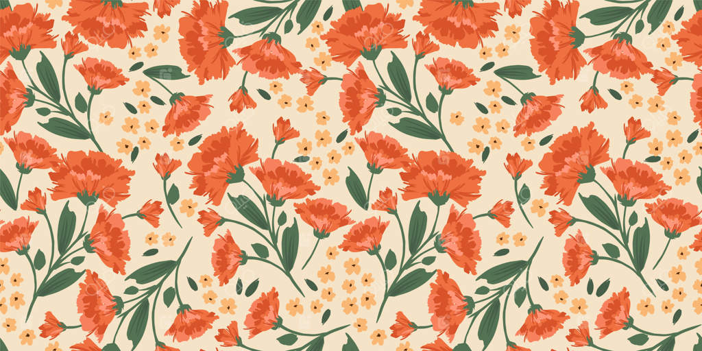 طرح گلدار یکپارچه - طراحی وکتور برای جلد کاغذ، پارچه، دکوراسیون داخلی و موارد دیگر