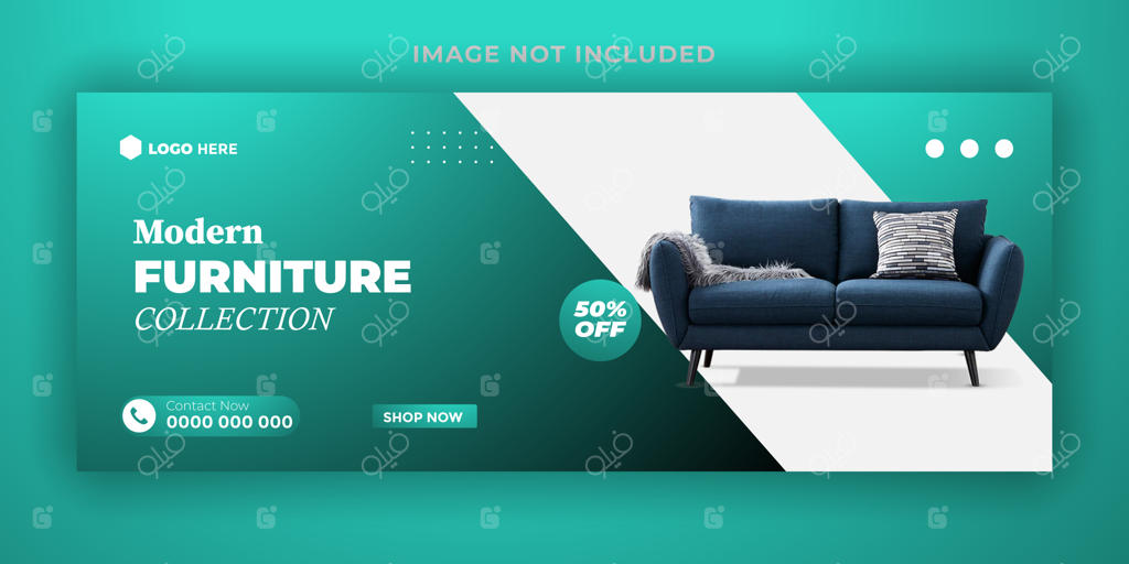 قالب تراکت A4 و کاور فیسبوک برای تبلیغات فروش مبلمان لوکس و املاک