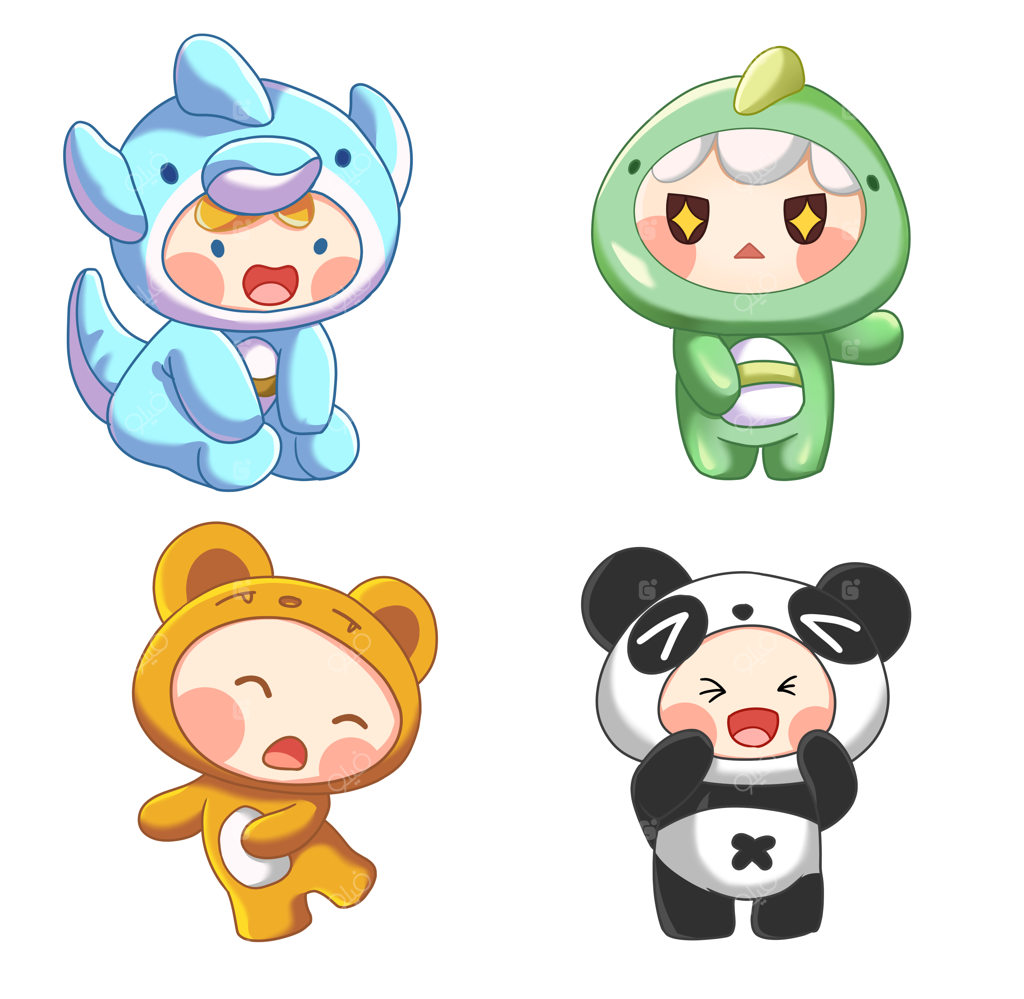 تصویر کارتونی خرس پاندا با علامت صلیب روی سینه