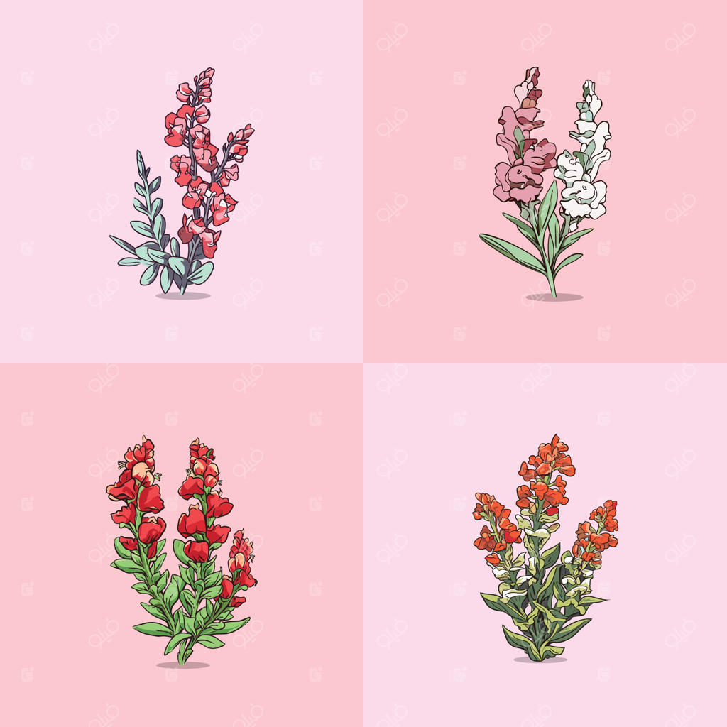 تصویر وکتور کلیپ آرت گل اژدها دهان