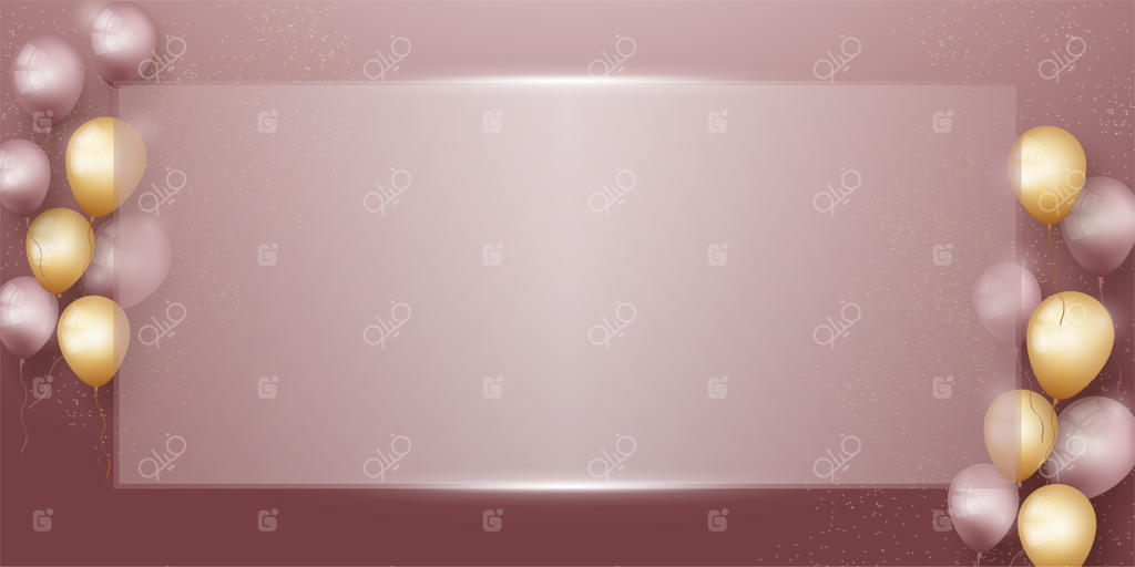 قالب بنر پس‌زمینه برای تولد با عینک مربع شکل