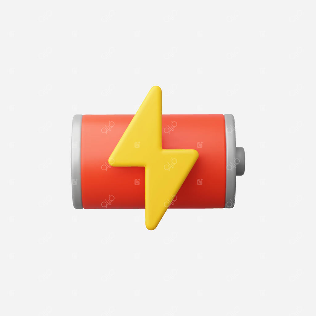 آیکن باتری پر انرژی با رعد و برق - وکتور حرفه‌ای