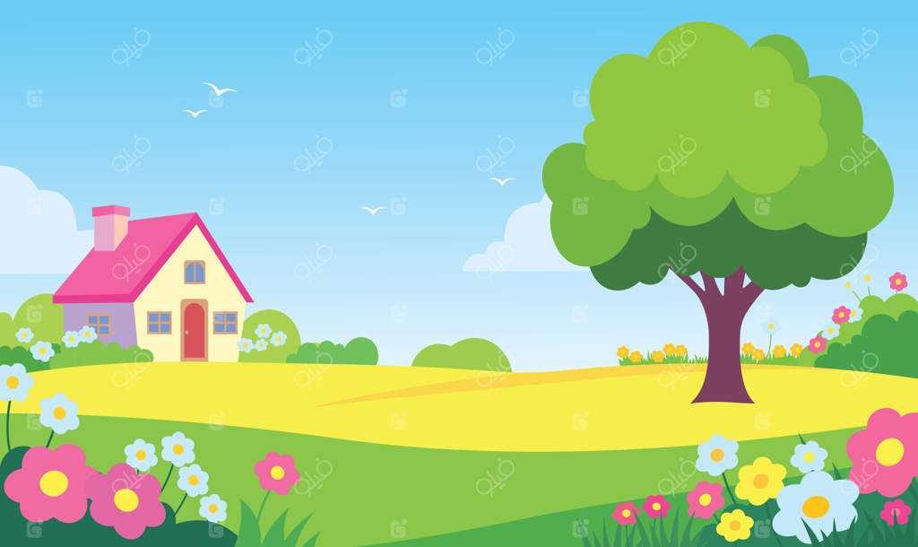 خانه زیبا با گل‌های رنگارنگ و باغچه پرگل در تابستان