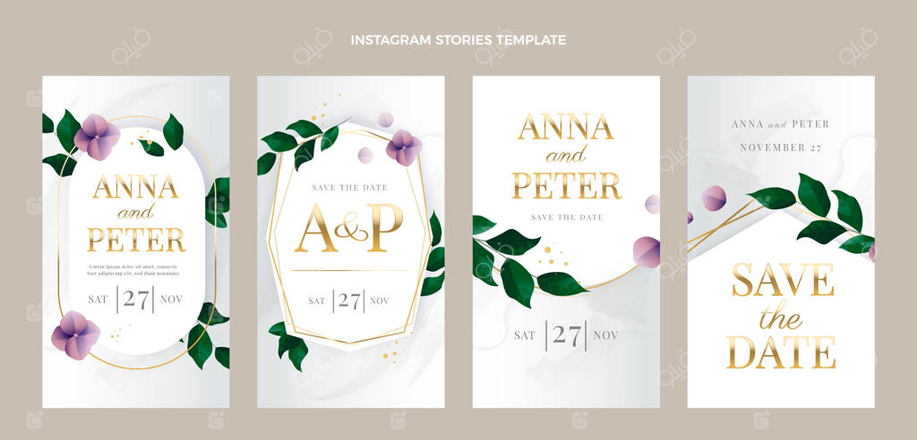 استوری‌های اینستاگرام عروسی لوکس با تم طلایی و واقعی