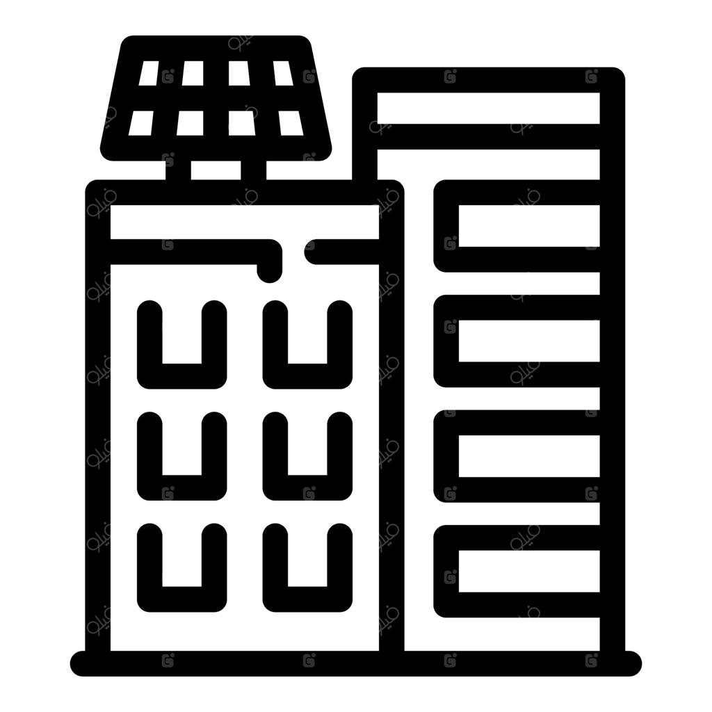 ساختمان‌های مدرن با استفاده از پنل‌های خورشیدی برای تولید انرژی تجدیدپذیر