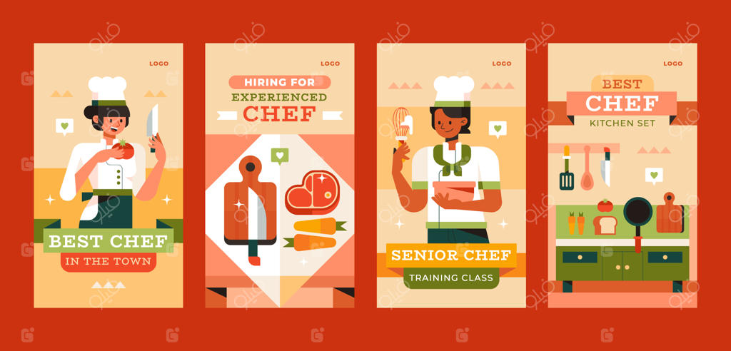 مجموعه پست‌های اینستاگرامی شغل و حرفه آشپزی