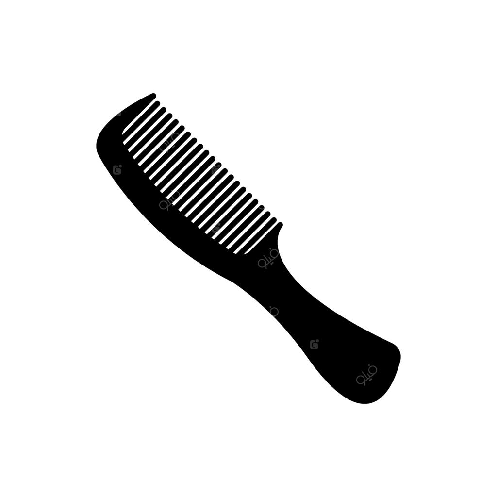 شانه مو یا شانه آرایشگری: آیکون لوگوی برس مو و شانه برای شانه زدن و حالت‌دهی مو