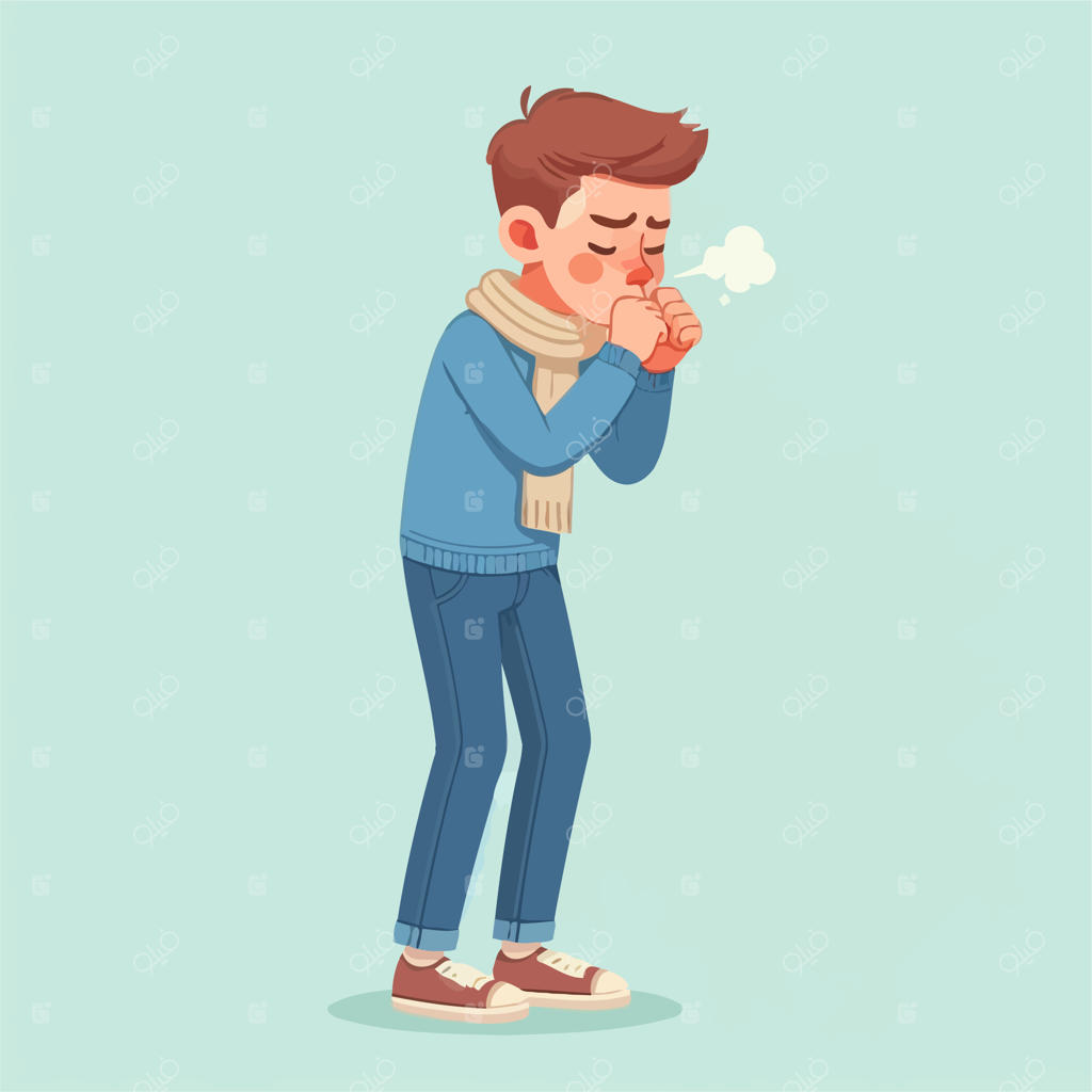 تصویرسازی وکتور پسربچه بیمار