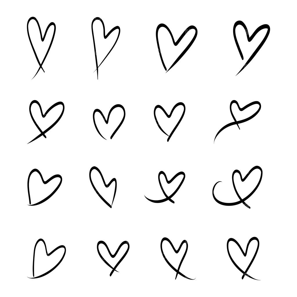 مجموعه آیکون‌های تصویرسازی شده قلب