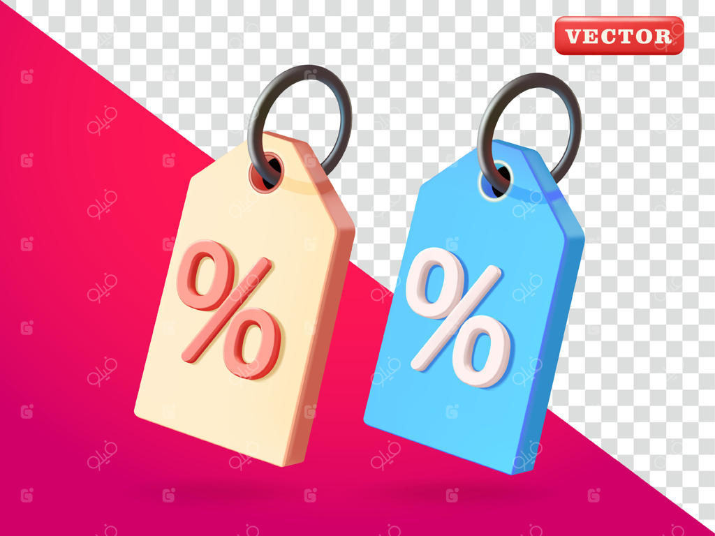 برچسب تخفیف سه‌بعدی، مناسب برای تبلیغات و عناصر طراحی