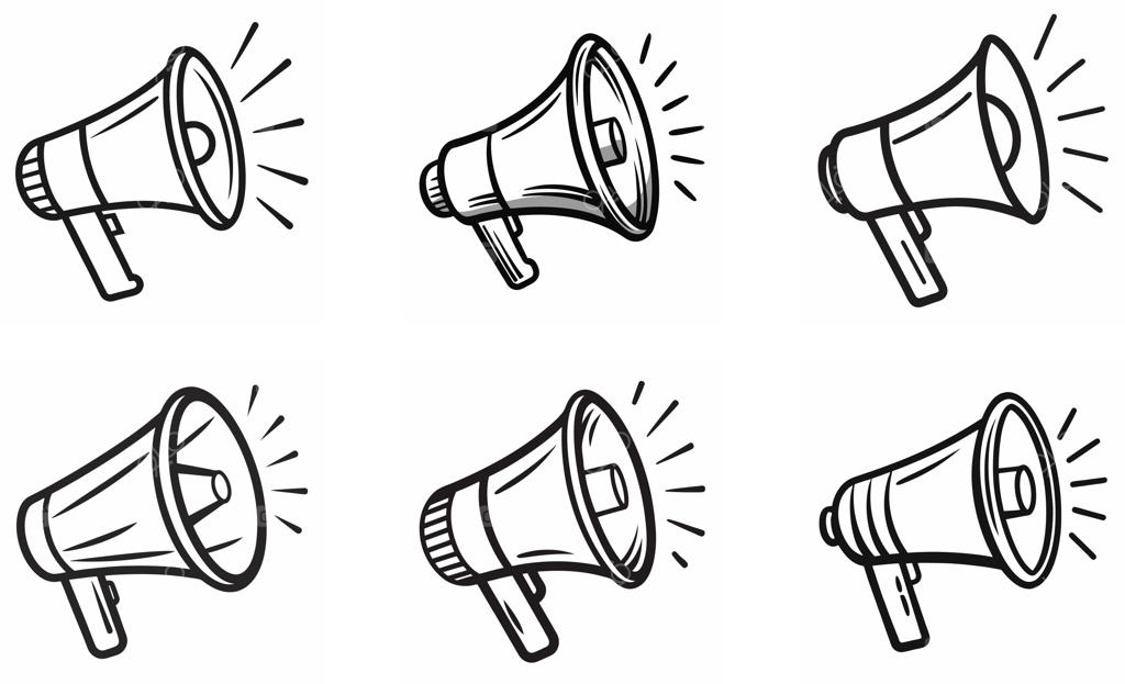 طرح‌های دستی بلندگو برای اعلانات و اطلاع‌رسانی