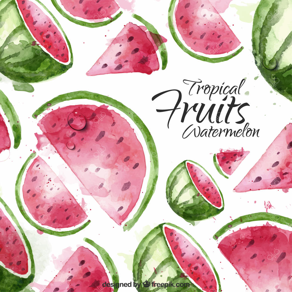 پس‌زمینه هندوانه آبرنگی