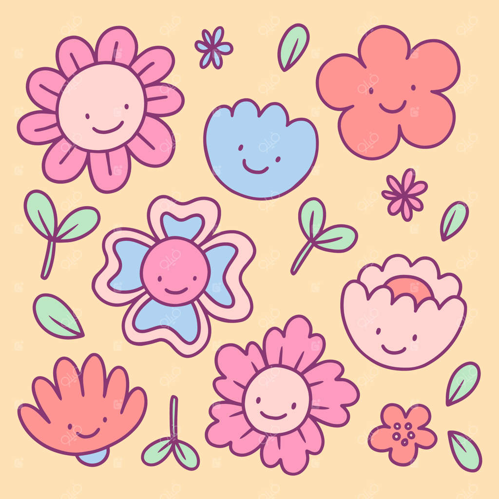 تصویر گل خندان دست‌کشیده