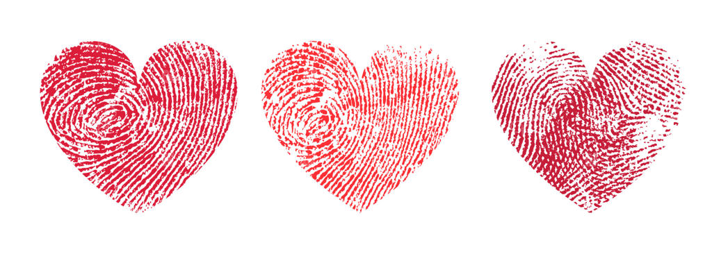 اثر انگشت قلب قرمز وکتور مجزا
