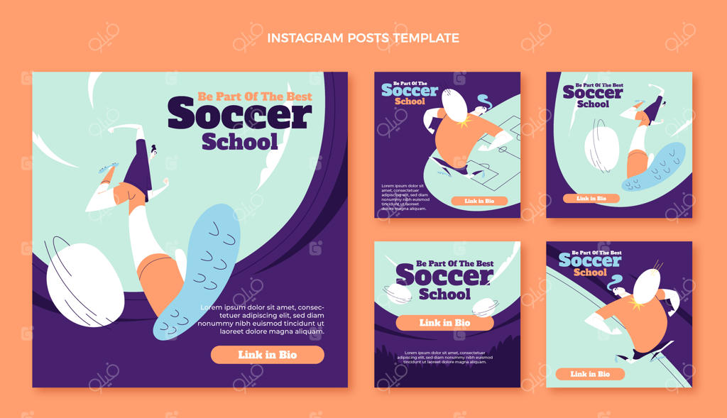 مجموعه‌ای از پست‌های اینستاگرام مدرسه فوتبال مقدماتی