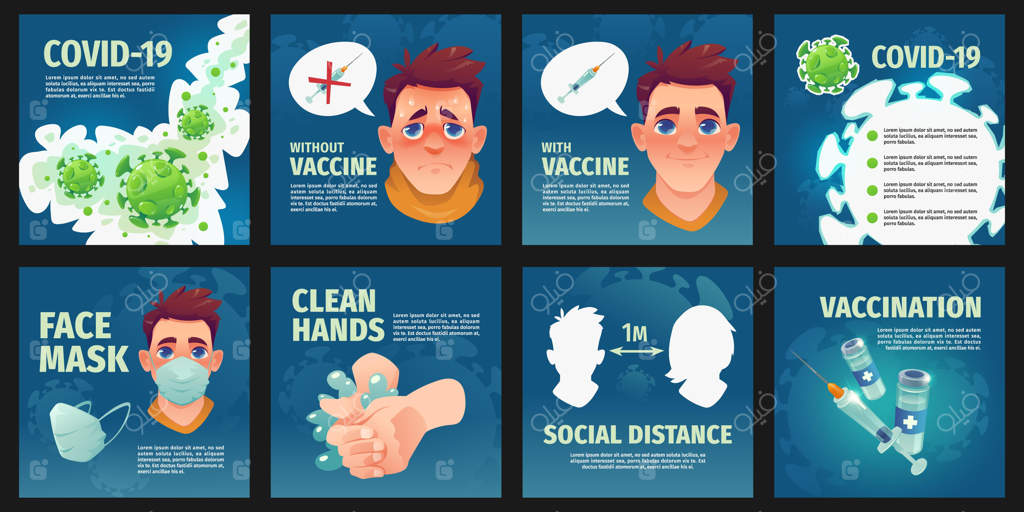 پست‌های اینستاگرامی با طراحی تخت درباره ویروس کرونا