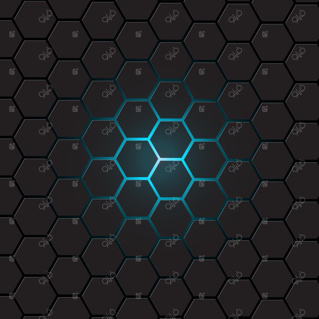 پس‌زمینه شش‌ضلعی خاکستری تیره، وکتور